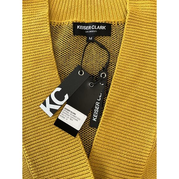 KEISER-CLARK: Men's Yellow/Black Cardigan - Size M - Picture 2 of 6